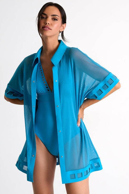 Shan Maeva Plunging One-Piece Swimsuit With Mosaic Cutouts - 42580-03-510